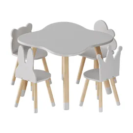 FUN Wooden Kids Table Chairs Set